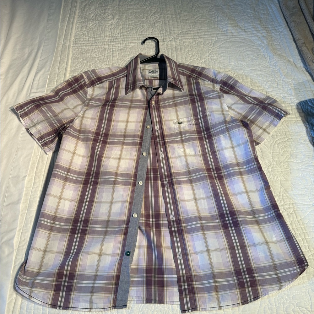 Lacoste men’s plaid shirt